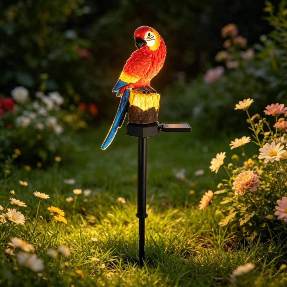 Smart Garden Light - Solar Resin Parrot Decorative Light, Outdoor