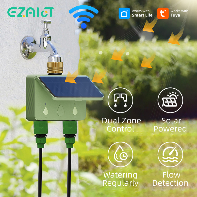 Smart Garden Keeper - WiFi Water Timer 2 Zone Solar