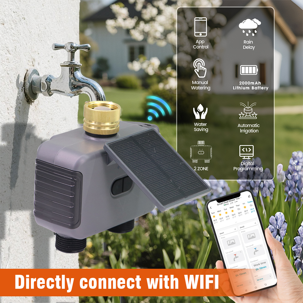 Tuay Smart Solar 2-Zone Wateri - Smart Garden Tap Timer recension och pris