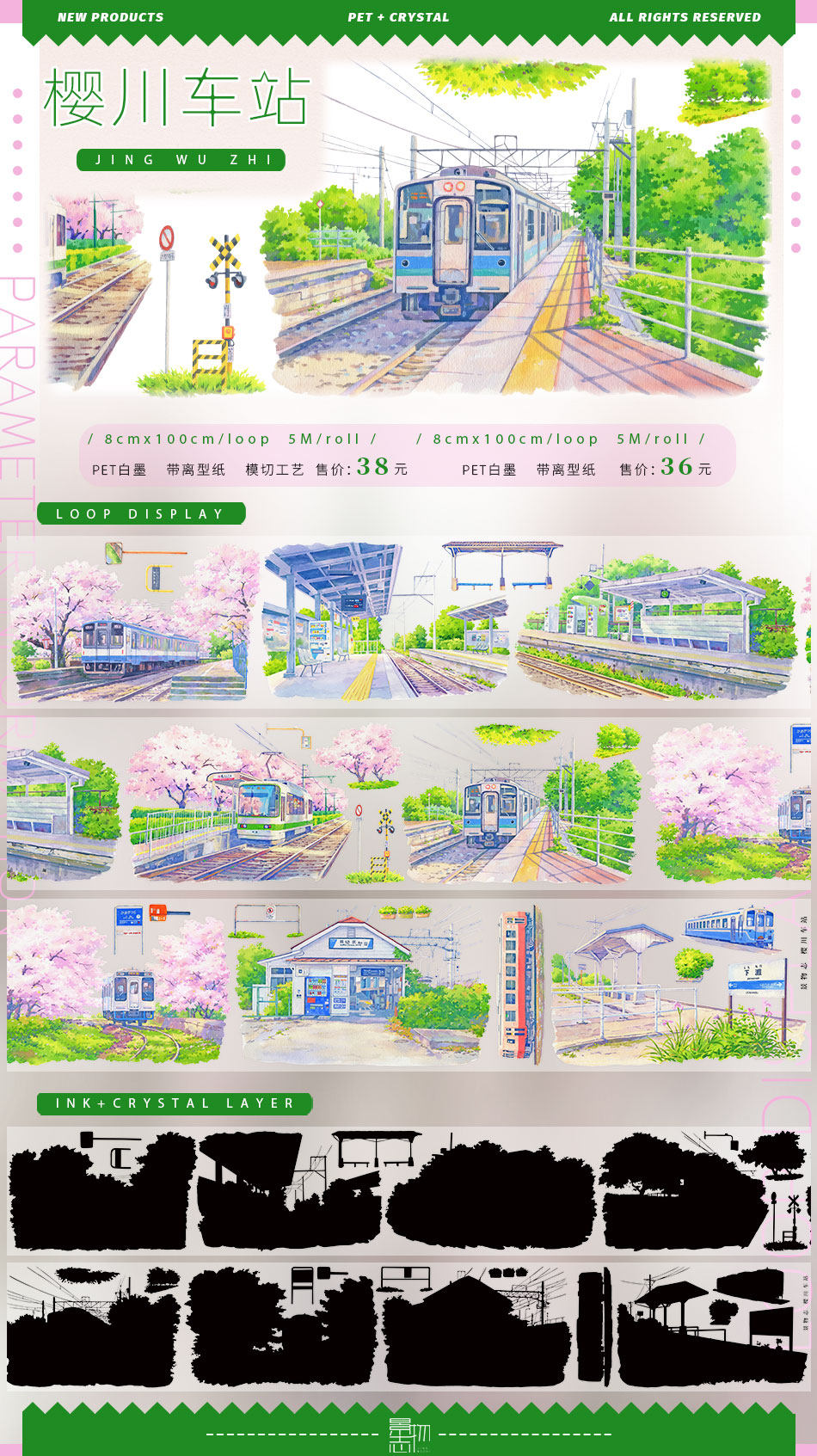 Spring Sakura Decorative Washi - Garden Journal Planner recension och pris