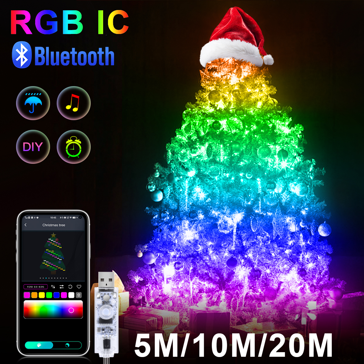 Wireless Bluetooth APP Control - Smart Garden Festoon Lights recension och pris