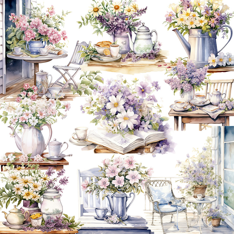 12Pcs/Pack Garden Afternoon Te - Garden Journal Planner recension och pris