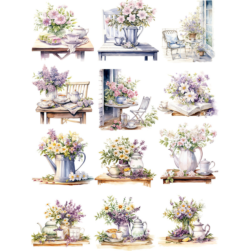 12Pcs/Pack Garden Afternoon Te - Garden Journal Planner recension och pris