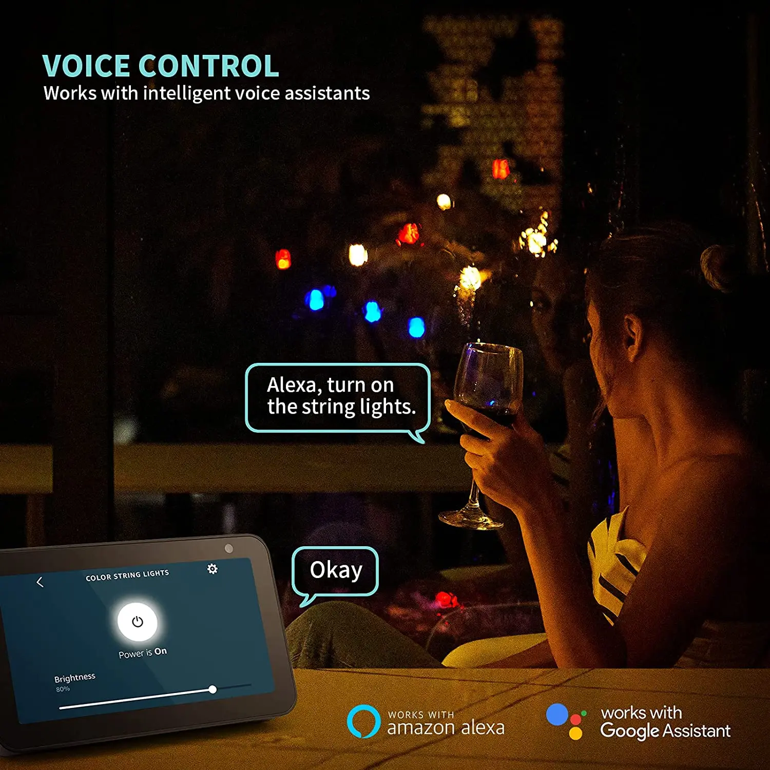 10m Smart LED String Lights Co - Smart Garden Festoon Lights recension och pris