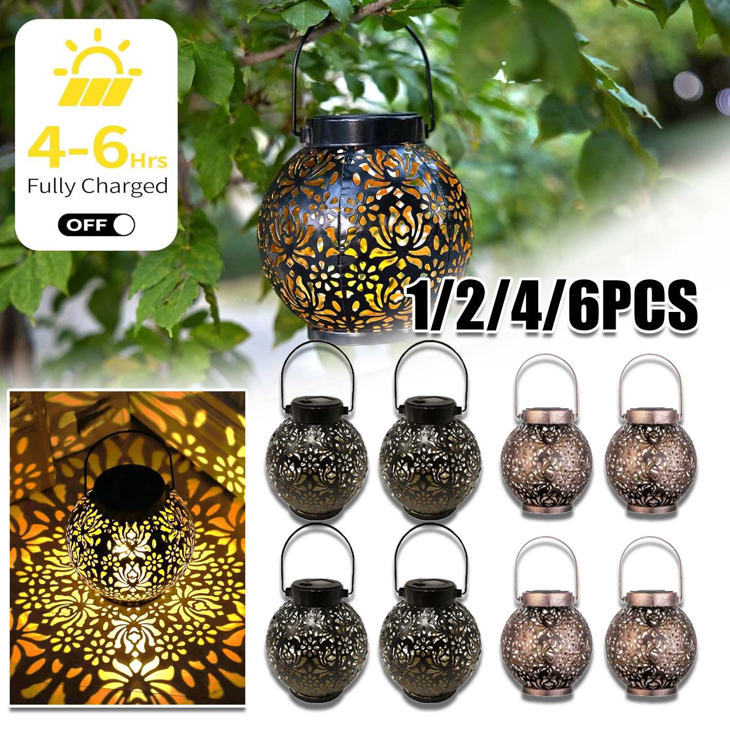 1-6PCS Moroccan Solar Lanterns - Smart Garden Light recension och pris
