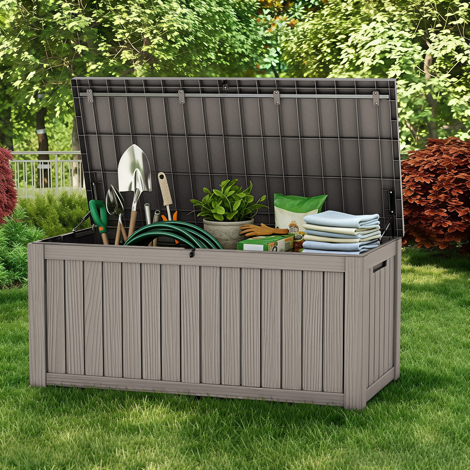 120 Gallon Outdoor Deck Box, L - Smart Garden Storage recension och pris