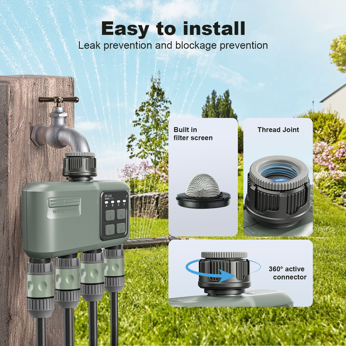 4 Outlet Programmable Water Ti - Smart Garden Hose recension och pris