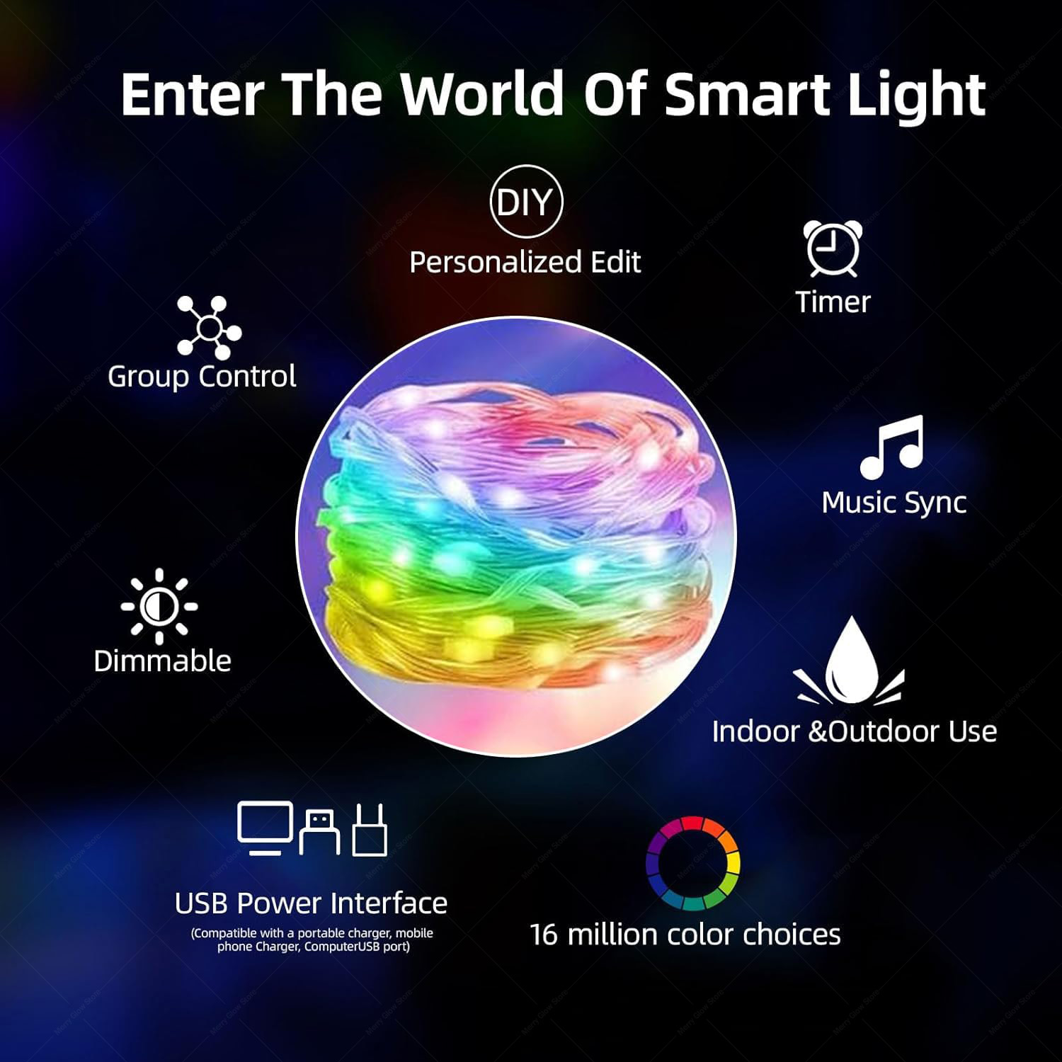 10M LED String Light Smart Blu - Smart Garden Festoon Lights recension och pris