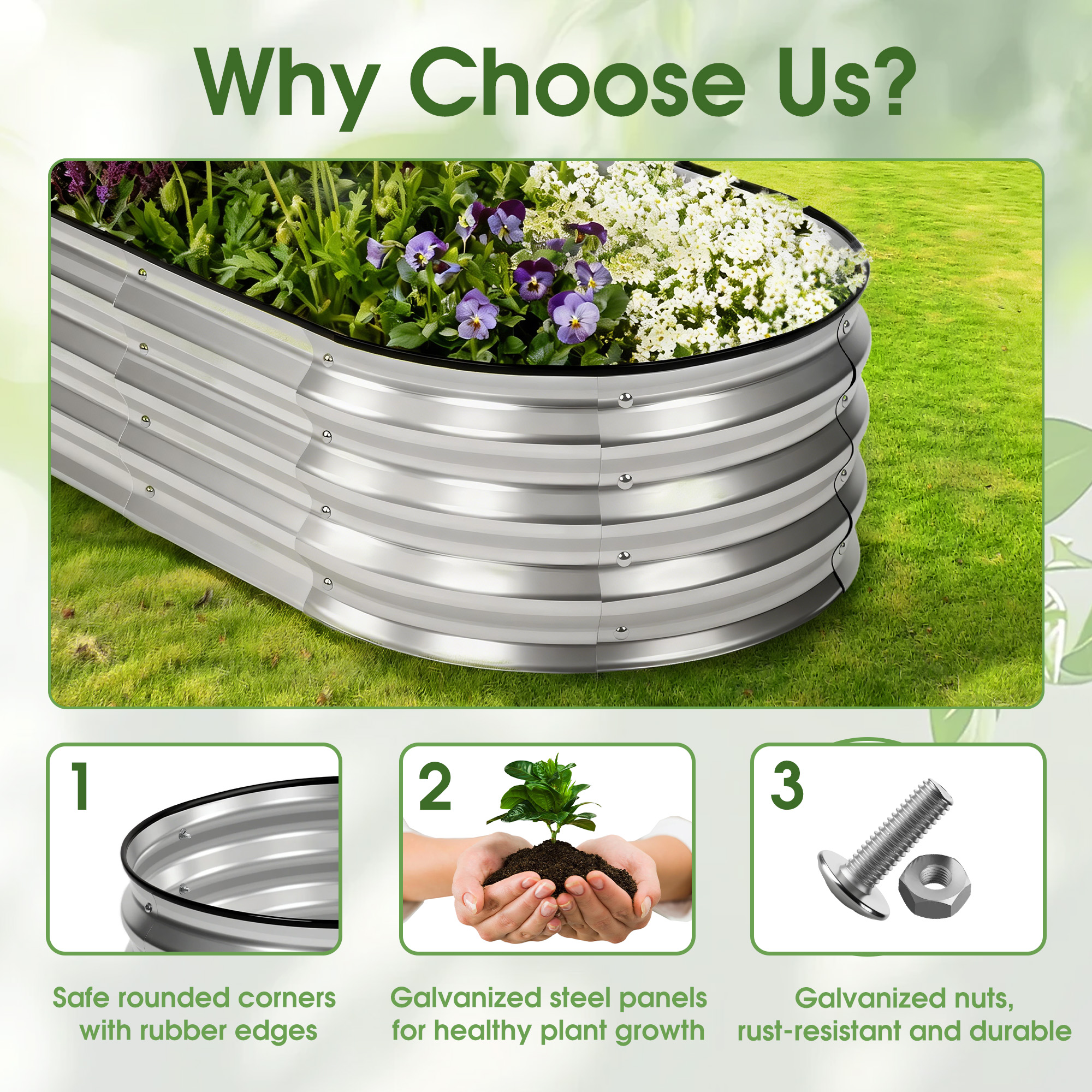 JHK 8x4x1ft Outdoor Metal Gard - Smart Garden Storage recension och pris