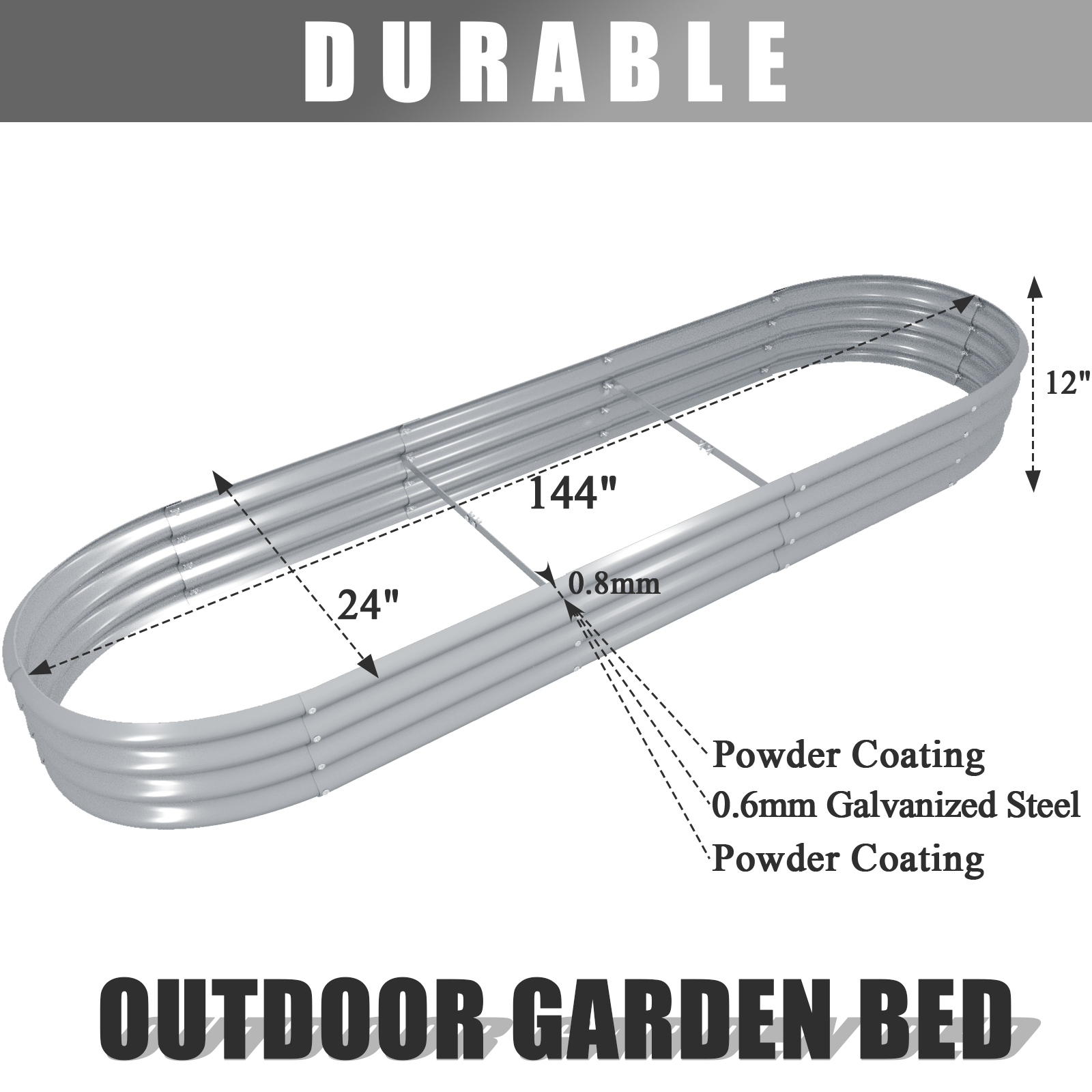 12x2x1FT Galvanized Raised Gar - Smart Garden Storage recension och pris