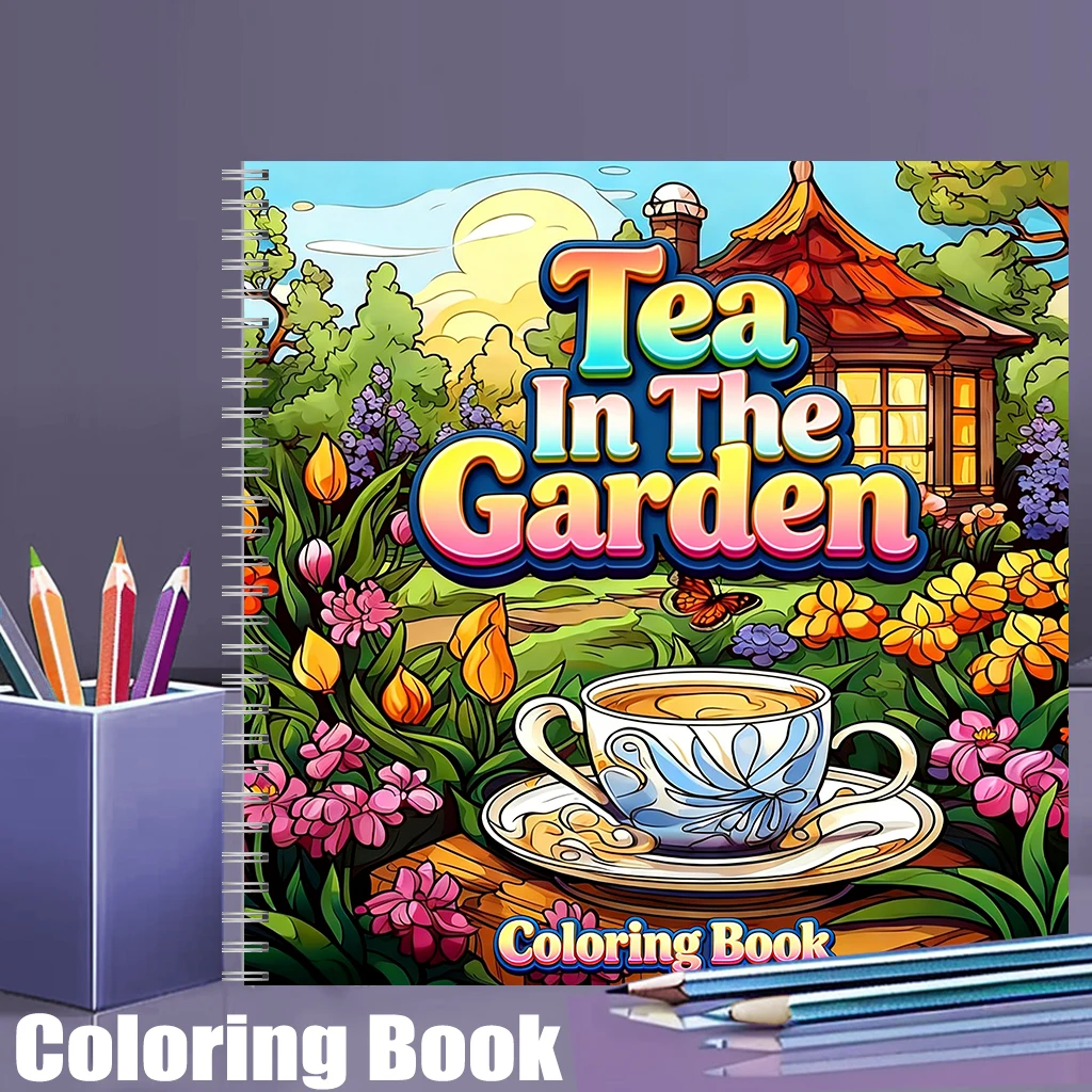 Tea In The Gardens Coloring Bo - Garden Journal Planner recension och pris
